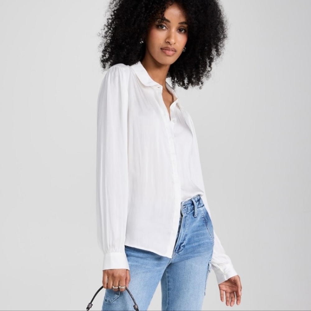 NWT Paige Maryanne Satin Shirt, XXS